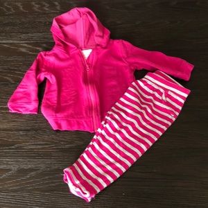 Nordstrom Joe Fresh pink stripe set 12-18 mo